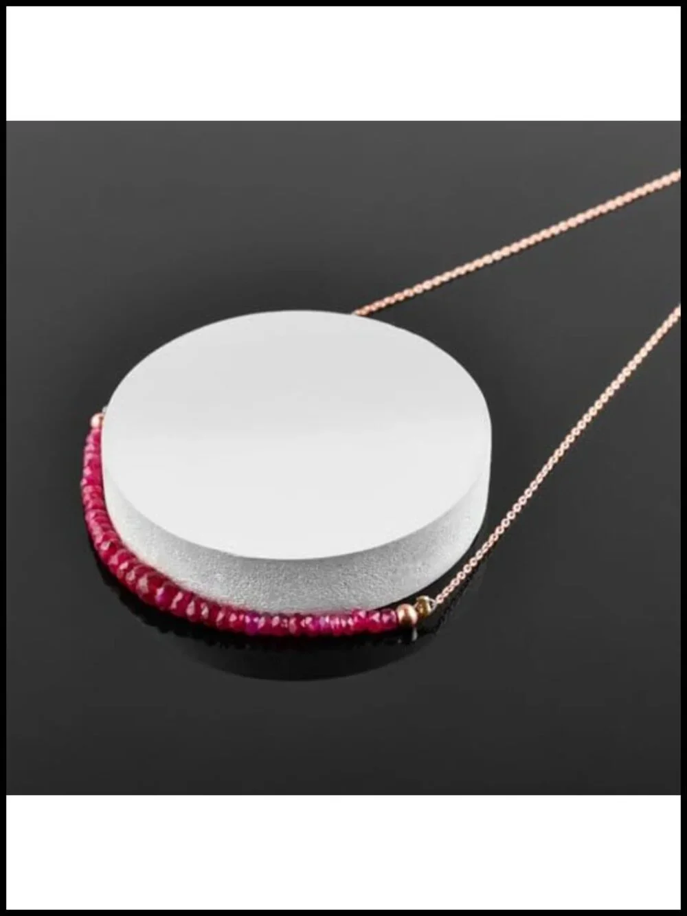 Natural Ruby Necklace 14K Rose Gold Plated 925 Sterling Silver Handmade